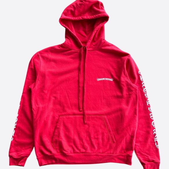 Chrome Hearts Red & White Scroll Logo Hoodie - Picture 1 of 7